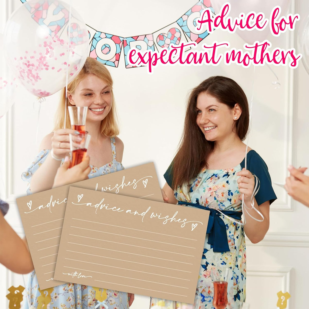 30 Advice & Wishes Cards - Minimalism Brown - Double Sided Fill-In Advice Cards For Bridal