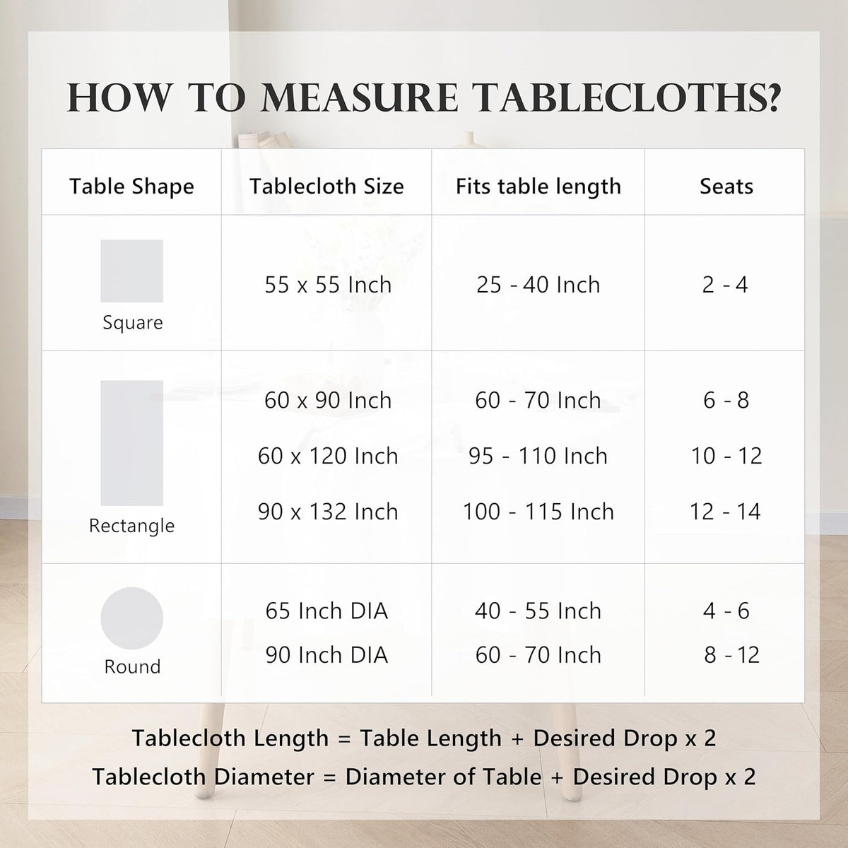 100% Pure French Linen Tablecloths,90Inches Round Table Clothes for