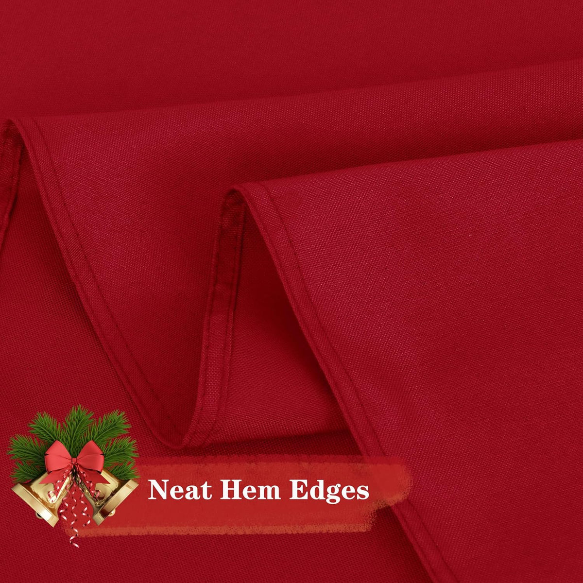 sancua 6 Pack Christmas Red Round Tablecloth 90 Inch, Stain and Wrinkle Resistant Table Cloth