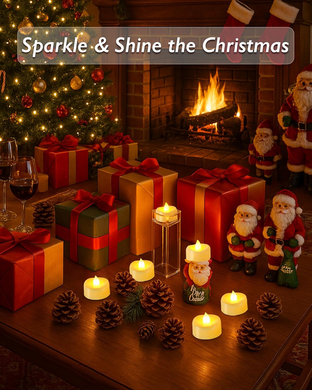 Raycare 50 Pack LED Tea Lights Battery Operated, 200+Hour Flickering Votive Candles, Realistic Fake