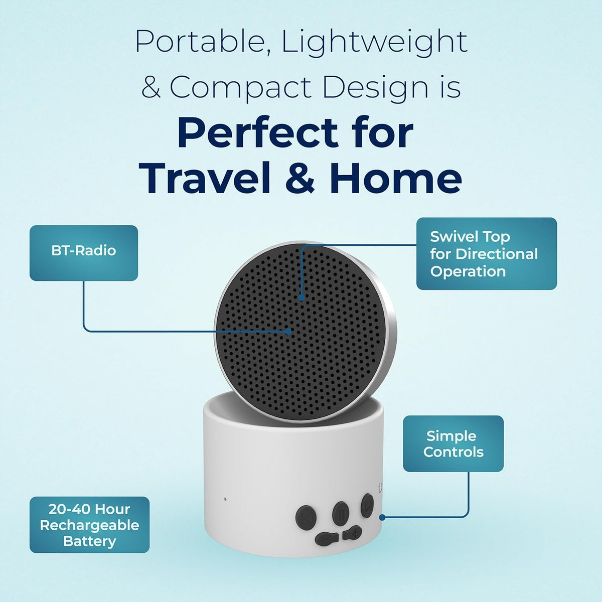 Adaptive Sound Technologies LectroFan Micro 2 - Portable Bluetooth Speaker & White Noise Machine