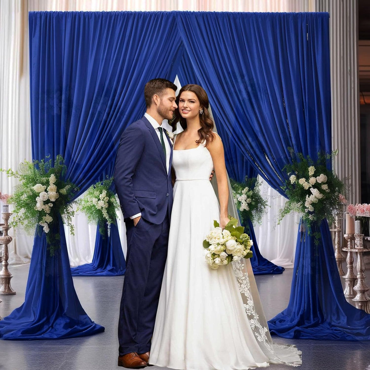 10 x 10 Feet Blue Backdrop Curtain for Partie, Background Curtains for Photoshoot, Birthday
