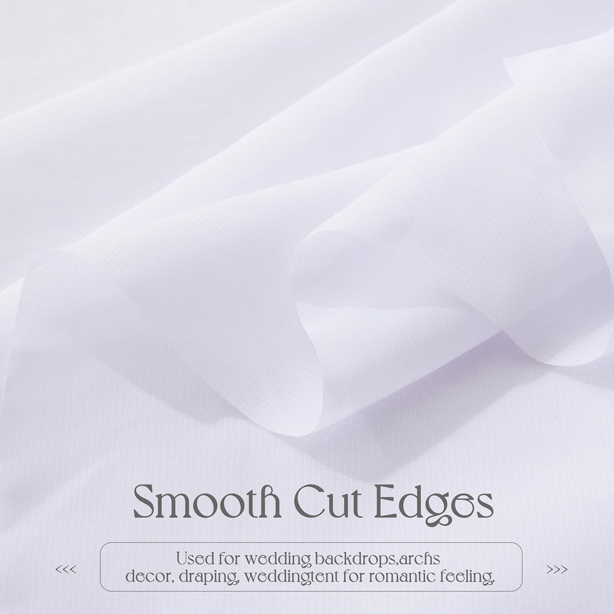 VACVELT Wedding Arch Draping Fabric - White Chiffon, 2 Panels Sheer Drapes, 30 Inch x 20ft Chiffon