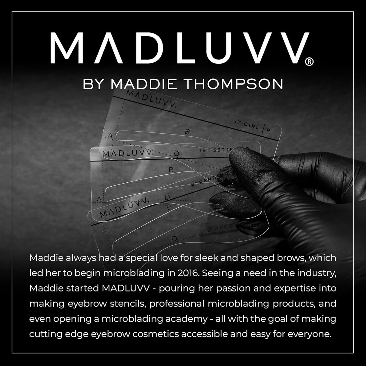 MADLUVV Eyebrow Shaper Stencils – 6 Reusable Stencils for Microblading, Brow Mapping & Shaping