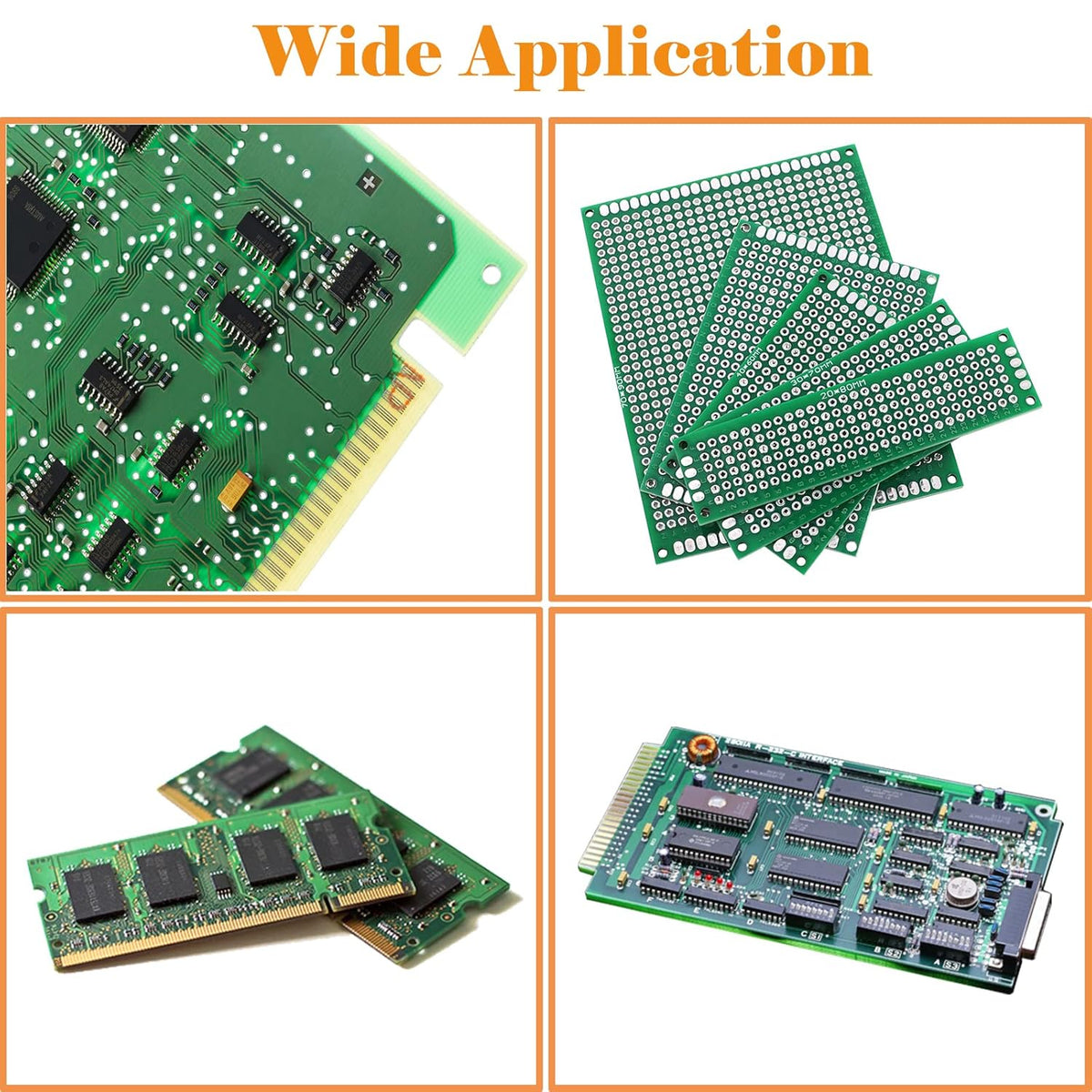 82 Piece Double Sided PCB Board Kit with 5 Sizes,40Pin 2.54mm Male & Female Header Connectors