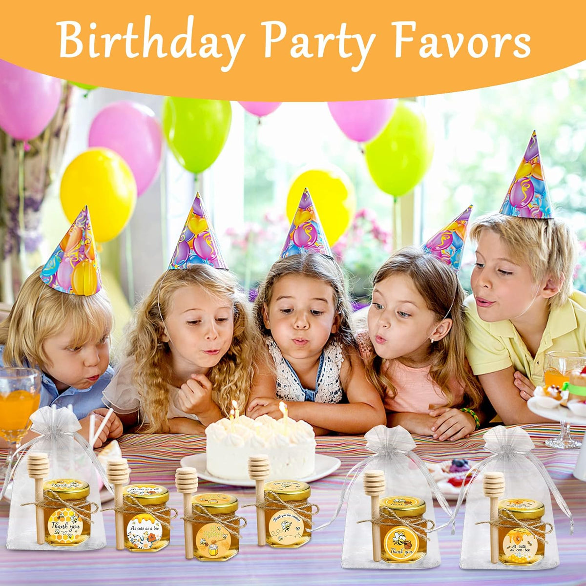 Aliggbent 48 Pack Mini Honey Jars Party Favors in Bulk, 1.5 oz Small Hexagon Glass Honey Jars with
