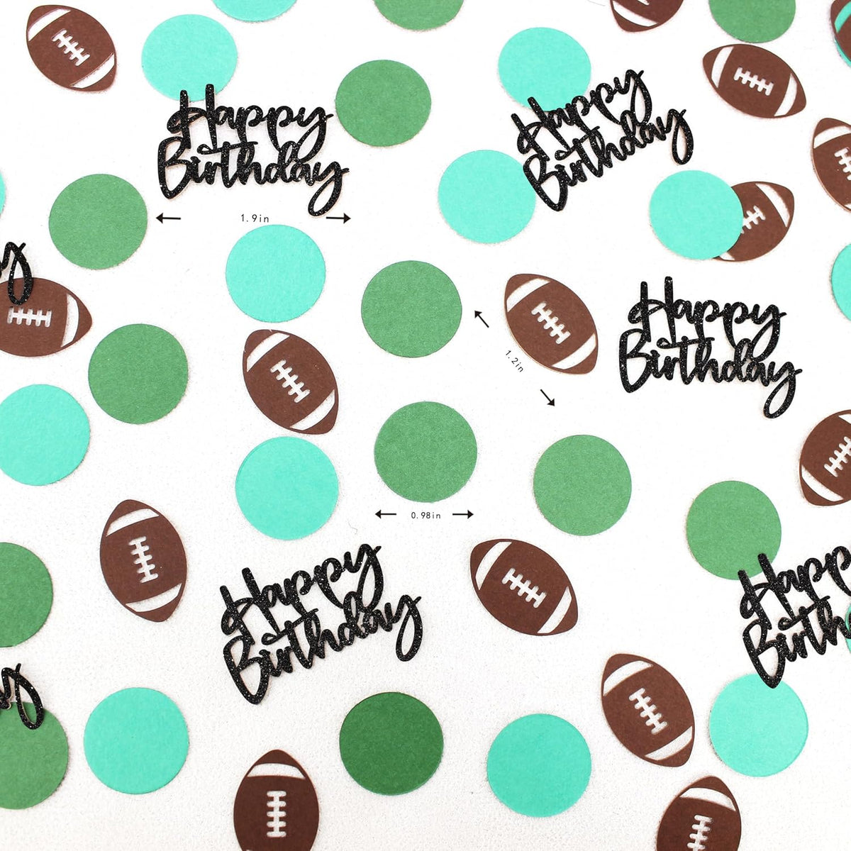 250PC Football Happy Birthday Confetti,Football Birthday Party Decorations,Football Confetti for