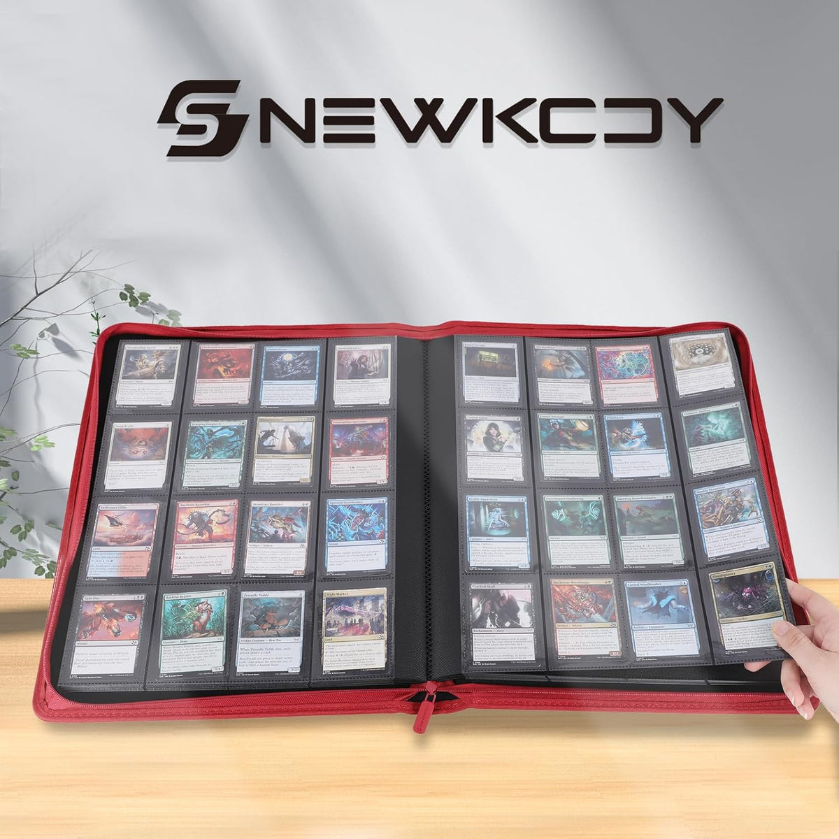 Snekdy premium 1024-pocket trading card binder, Card Albums 16 pockets, waterproof PU-leather Cover