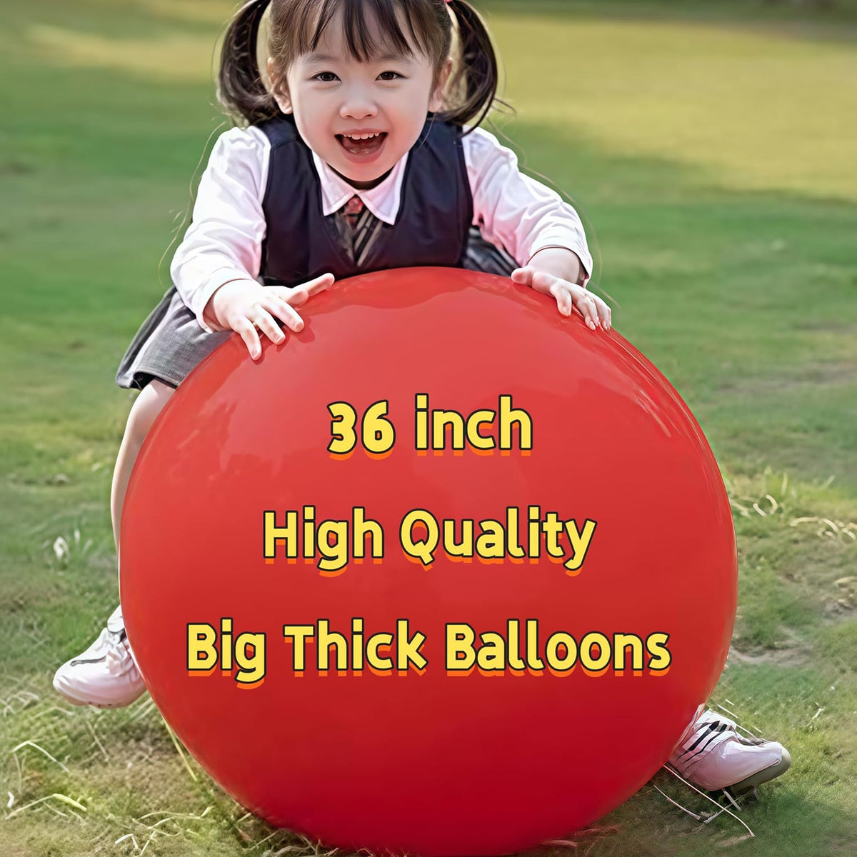 Giant Heavy-Duty 36-Inch Balloons - Latex/Vinyl Material, Rainbow/Multicolor/Soft Color Scheme