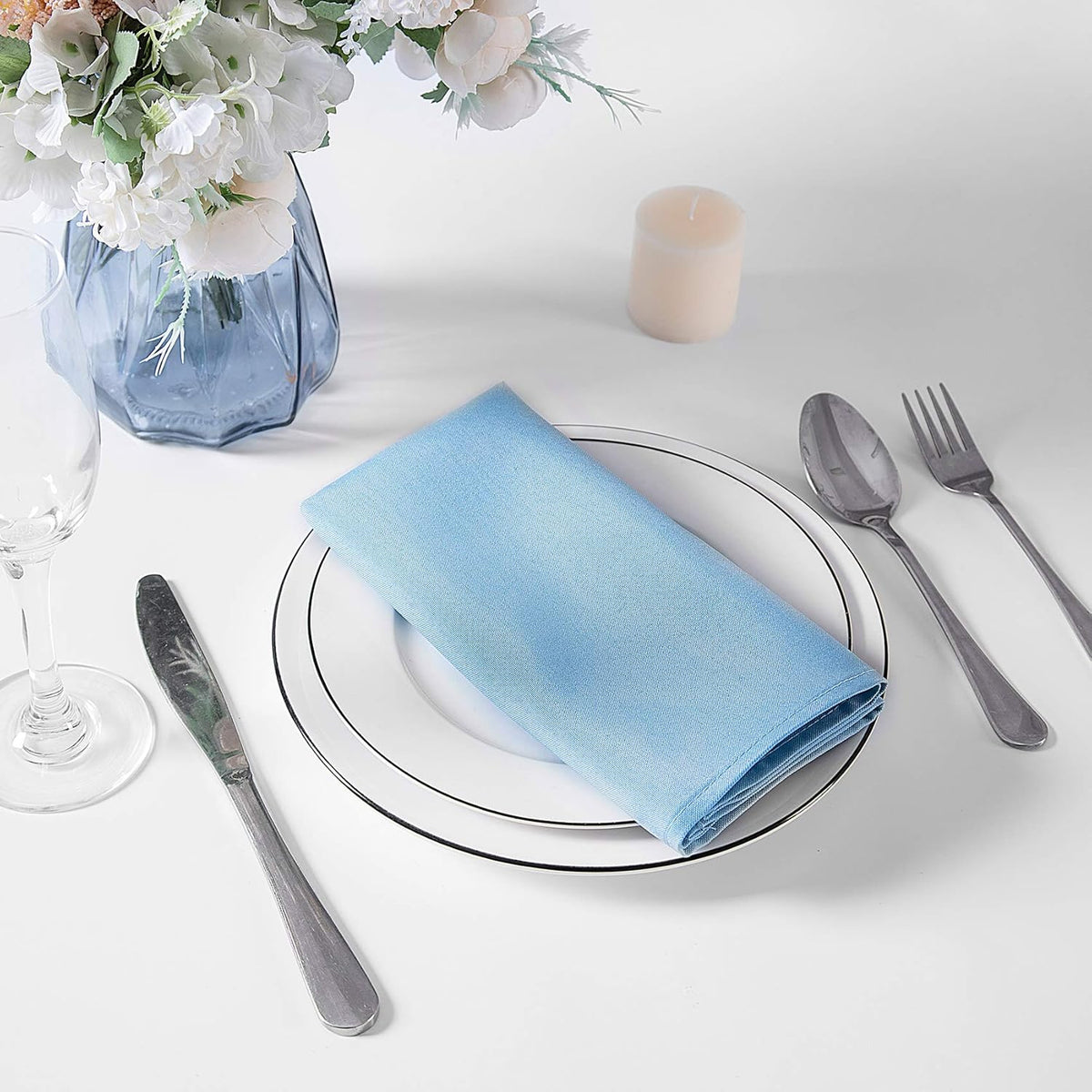 Cloth Napkins 20x20 inch Washable Polyester Dinner Napkins Soft Table Napkins for Wedding Party