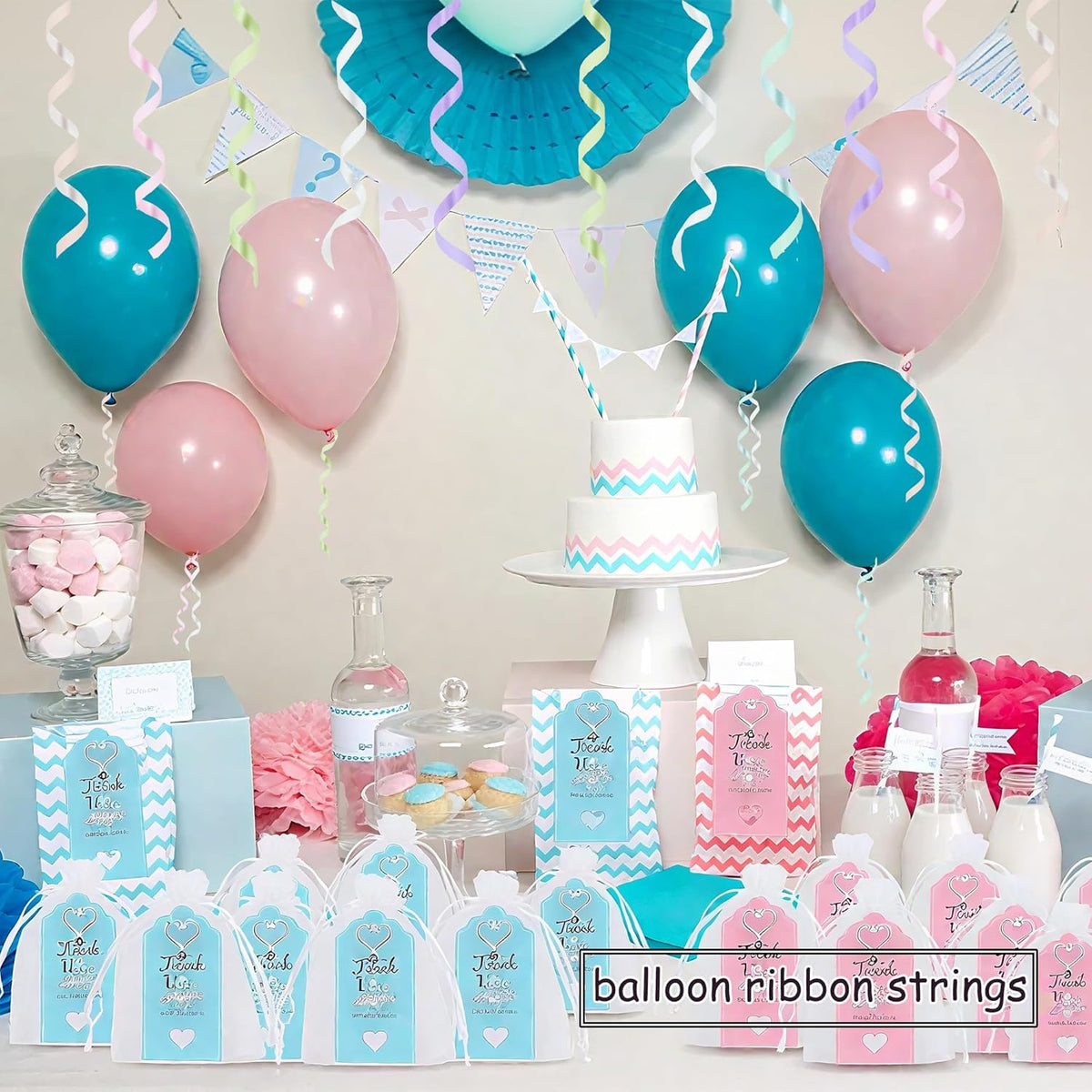 BEISHIDA 6 Assorted Colors Curling Ribbons Balloon String Ribbons - Pastel Colors 6 Rolls for Gift