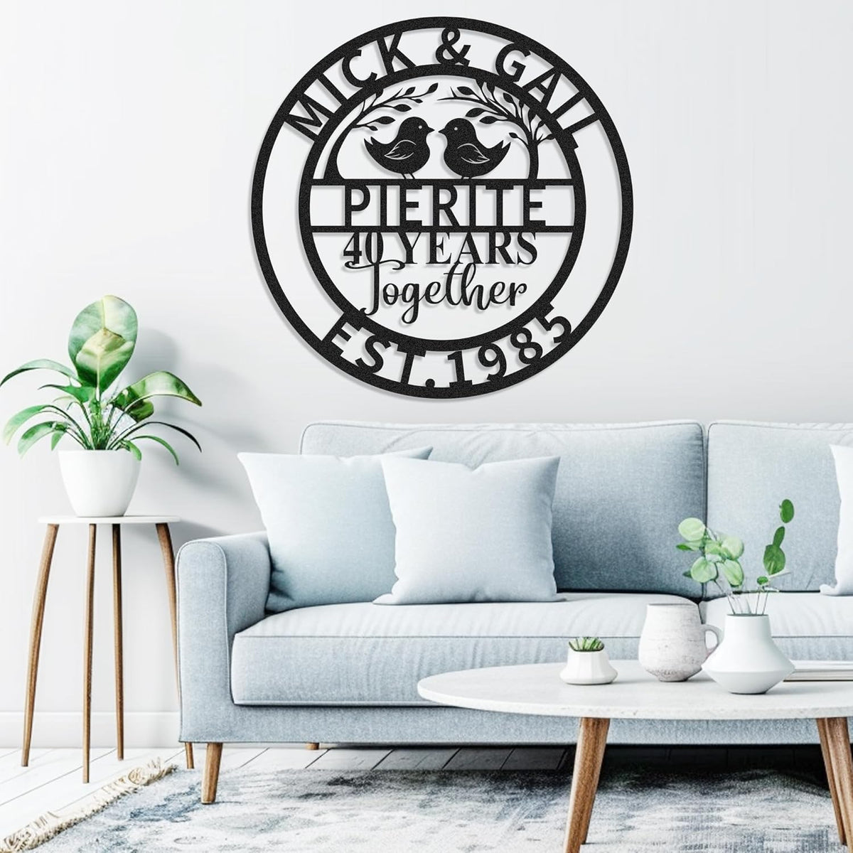 Personalized 40th Wedding Anniversary Sign Gifts for Parents Custom Metal Anniversary Sign