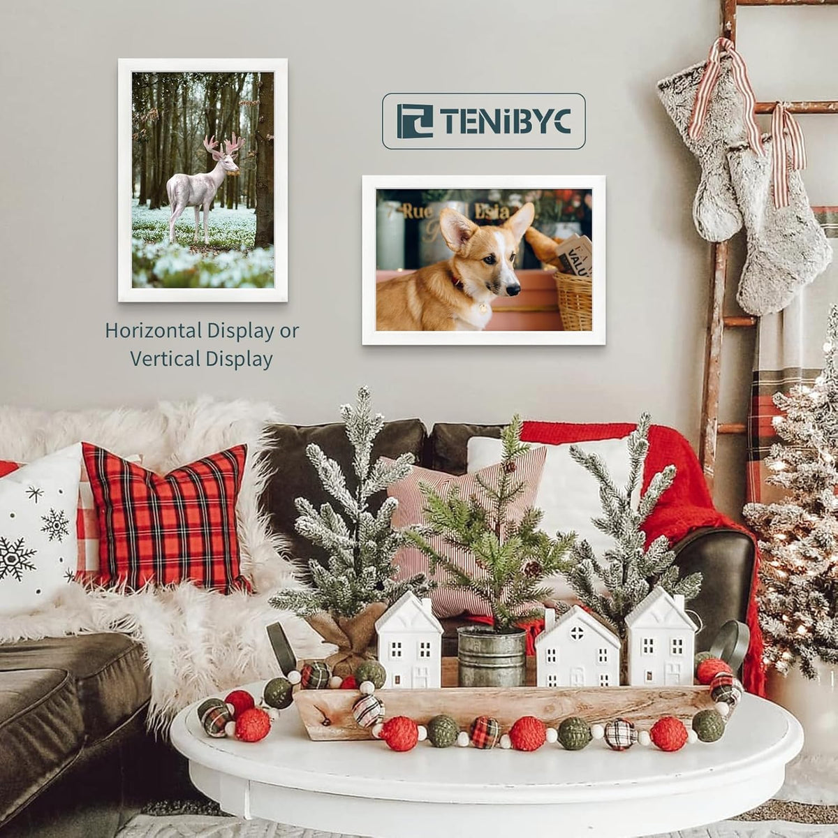 12x18 Poster Frame Set - 3 Pack, Textured White Solid Wood with HD Tempered Glass, Wall Gallery