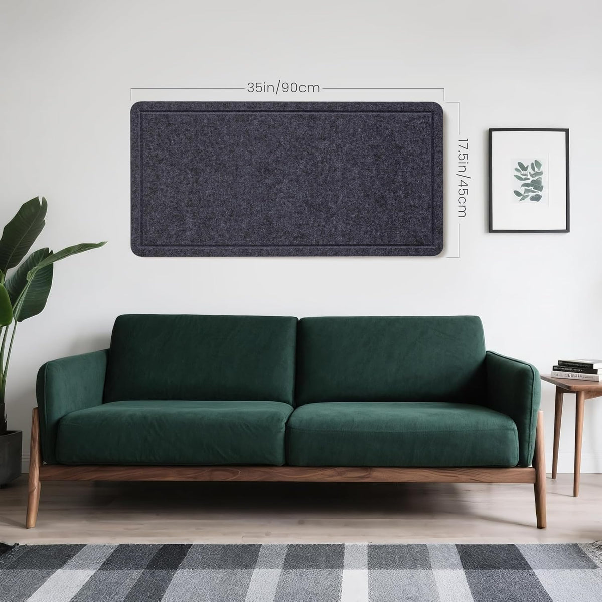 Bulletin Board, 35 x 17 1/2 inches Felt Board - Decorative Pin Board, Cork Board Alternative for