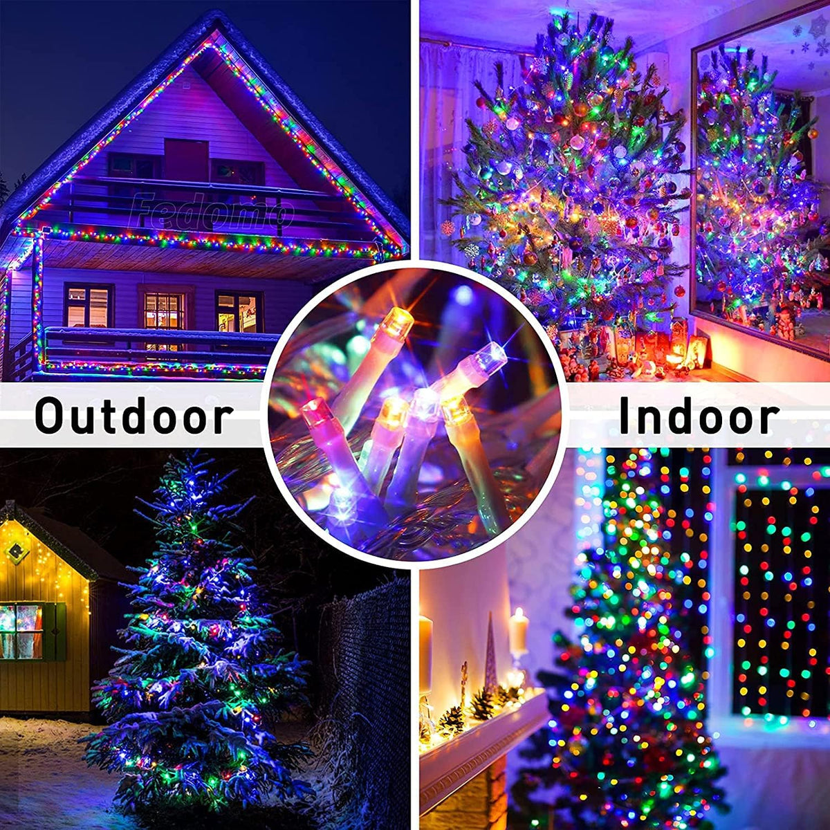 JMEXSUSS 163ft 500 LED Christmas Lights Outdoor, Waterproof Clear Wire String Light, 8 Modes