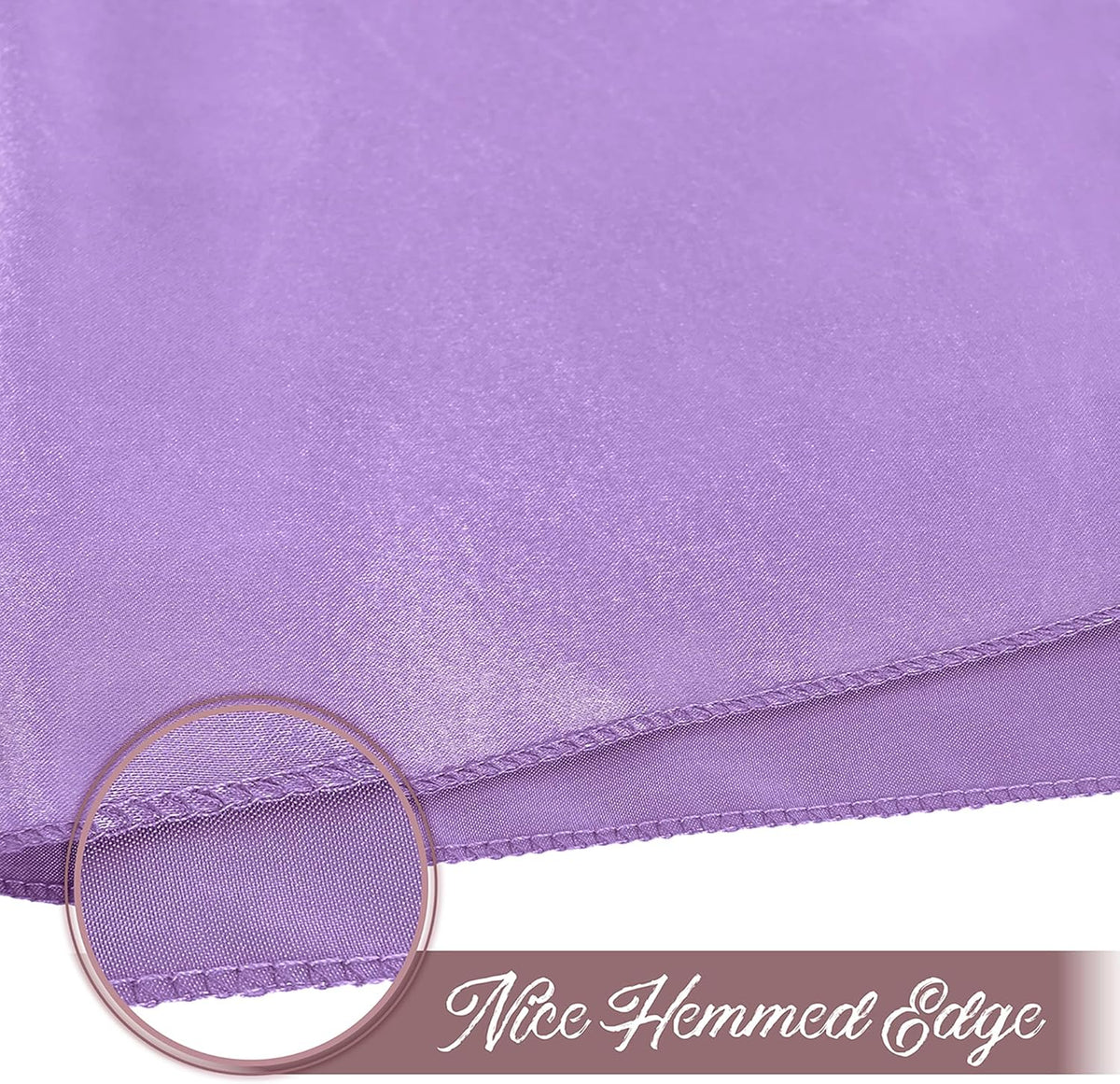50 Pieces Lavender Satin Napkins, 17" x 17" Square Table Napkins, Silky Soft Smooth Washable