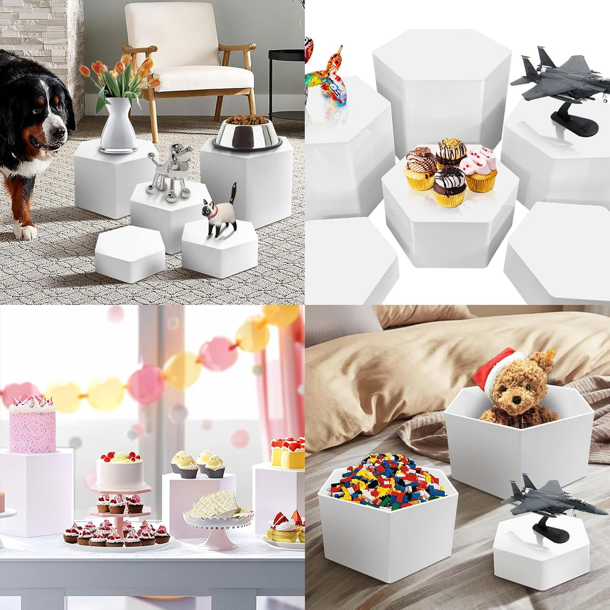 6 Pcs Buffet Risers, Dessert Stands Acrylic, Food Risers for Buffet, Jewelry Showcase, Riser