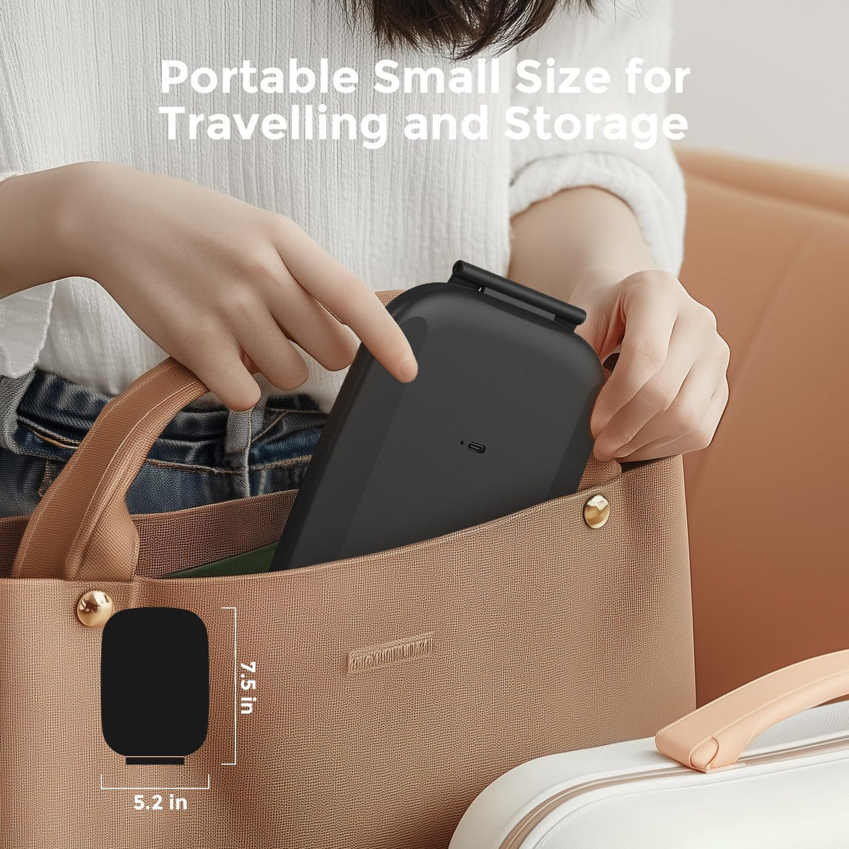 Rechargeable Travel Mirror with Light, Portable Mirror, 3 Color Light, 7.5 inch Ultra Thin and