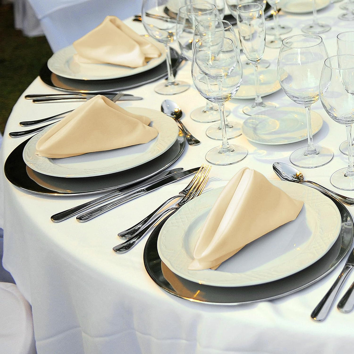 Aneco 12 Pieces Satin Napkins Soft Dinner Napkins Square Weddings Table Napkin 17 x 17 Inches for