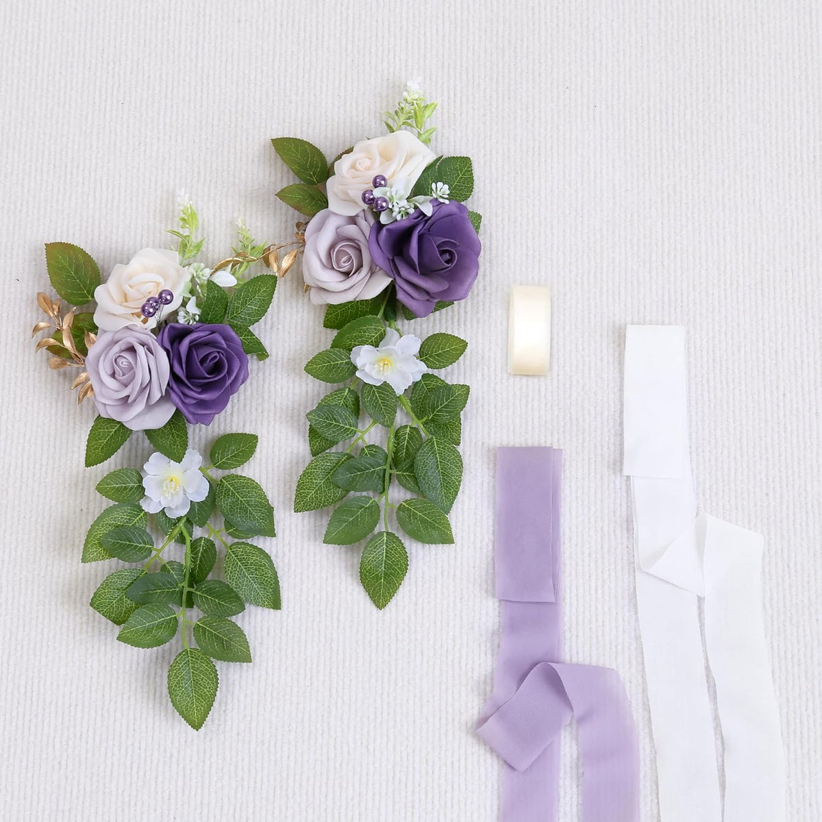 10 Wedding Aisle Decorations for Ceremony - Purple Chair Flowers for Aisle Decor and Church Pew