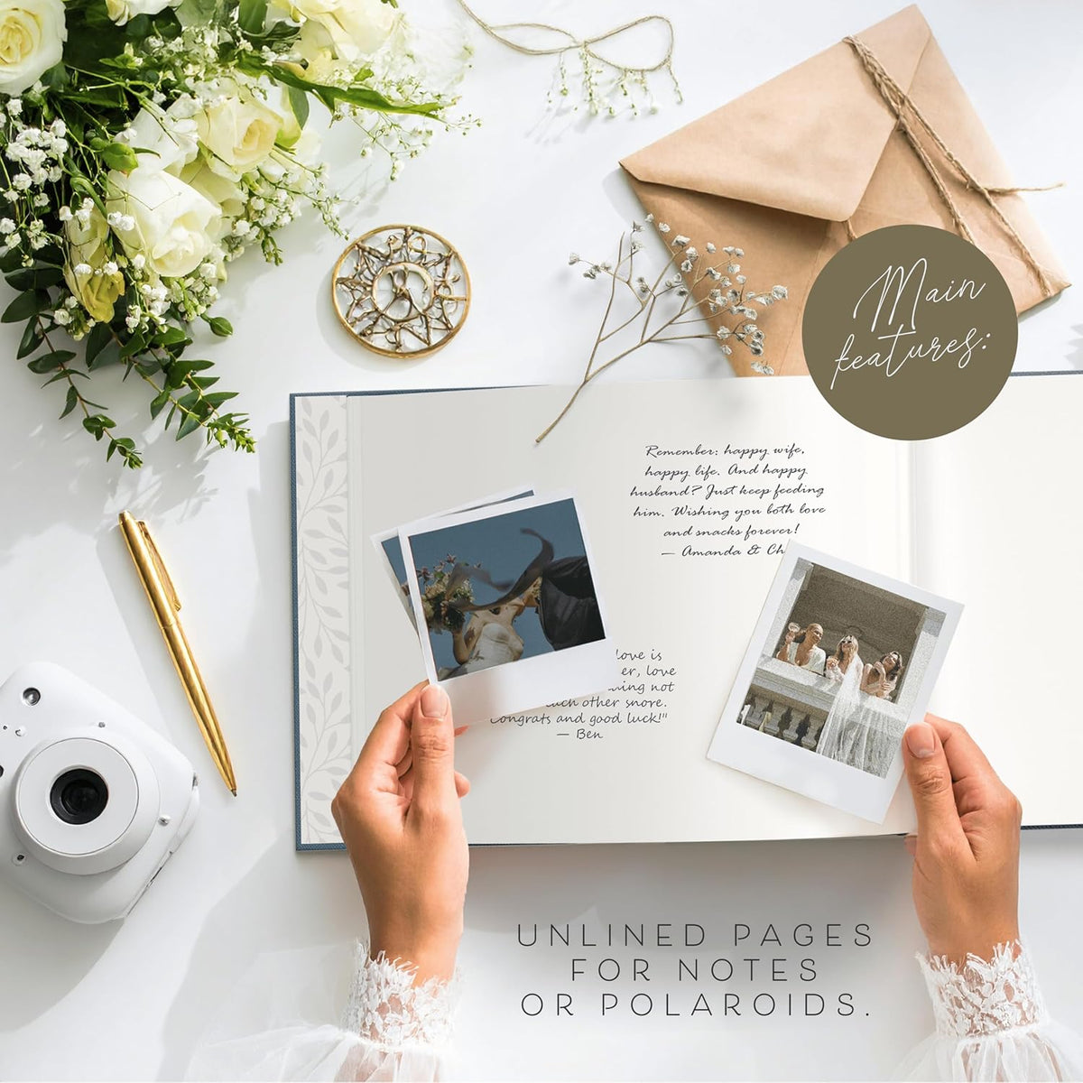 ARTESORI Custom 2025 Wedding Guest Book for Reception — Gold-Foiled Guestbook to Sign in, Elegant