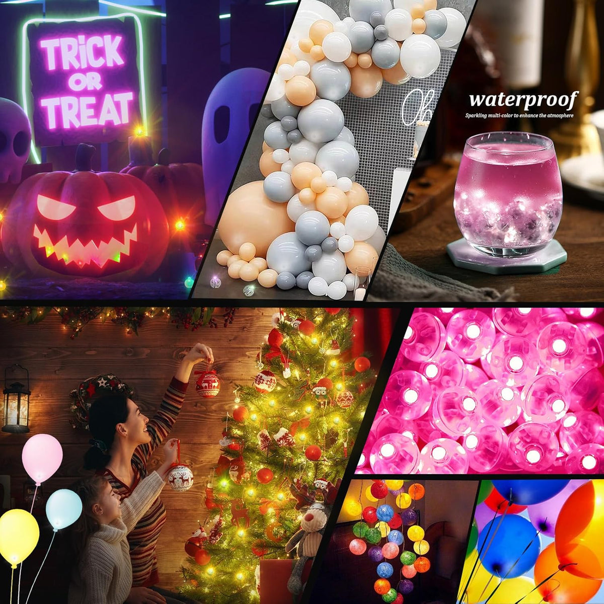 Aogist 200pcs Pink LED Balloon Light, Mini Tiny Light Round Led Ball Lamp for Paper Lantern Balloon