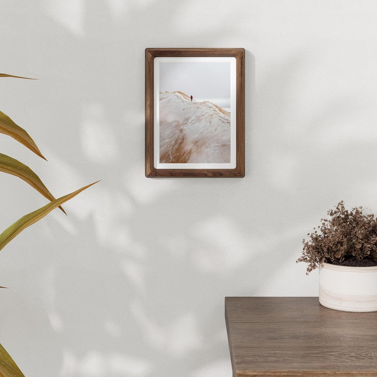 6x8 Frame USA-Sourced Natural Walnut Wood Solid Wood Photo Frame Handcrafted Rounded Corner with