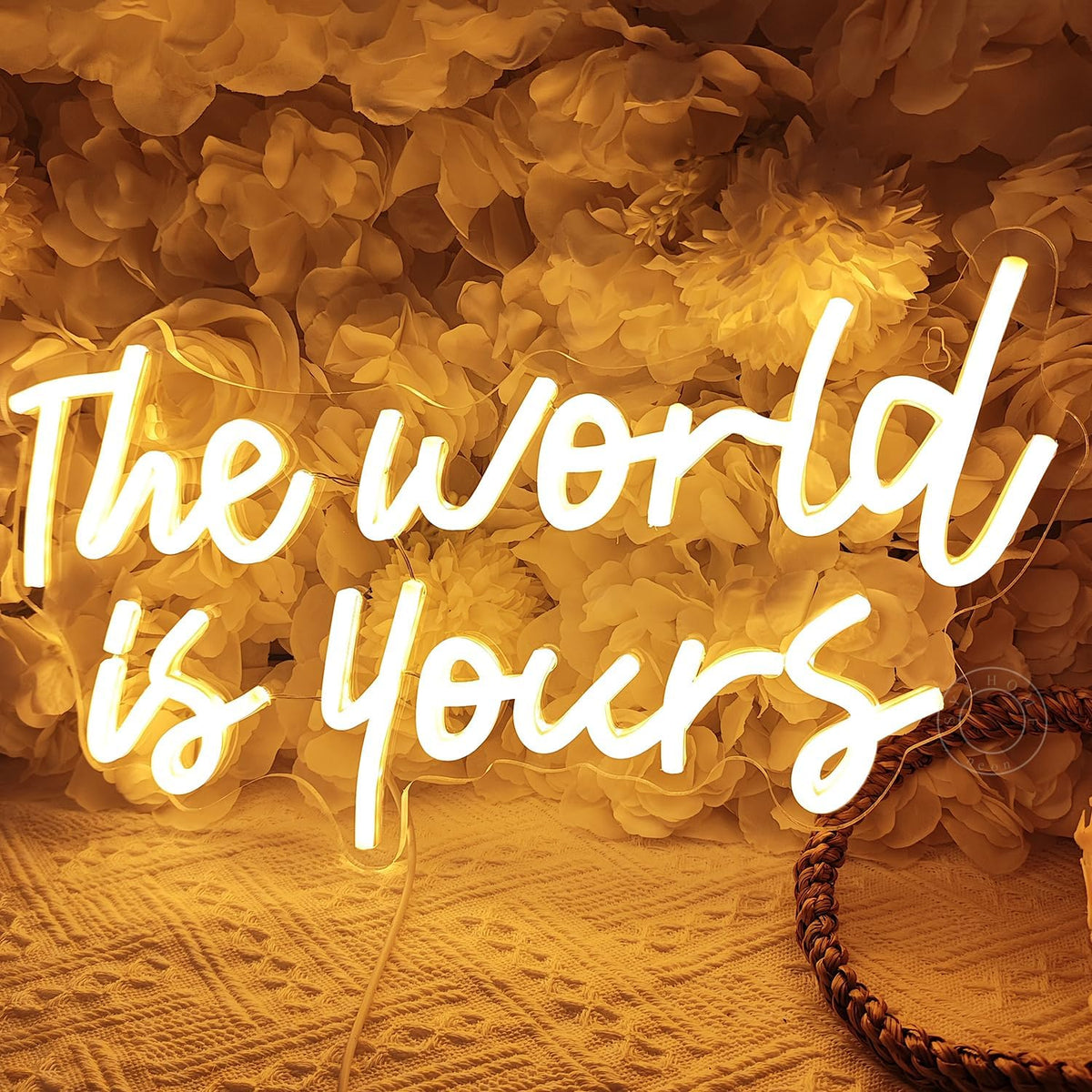 SYLHOME The World Is Yours Led Neon Light Sign Cool Bedroom Game Kids Room Wall Decor Sign Birthday