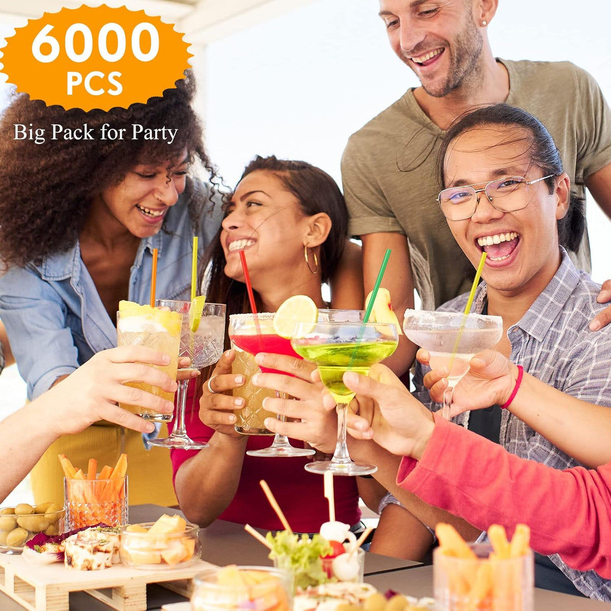 6000 Count Coffee Cocktail Stirrers Straws Disposable Plastic Sip Stir Sticks Cocktail Drink