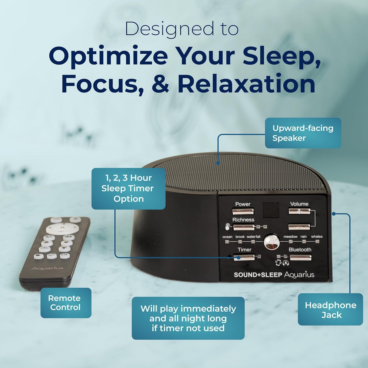 Adaptive Sound Technologies Sound + Sleep Aquarius Aquatic Noise Machine - White Noise Machine