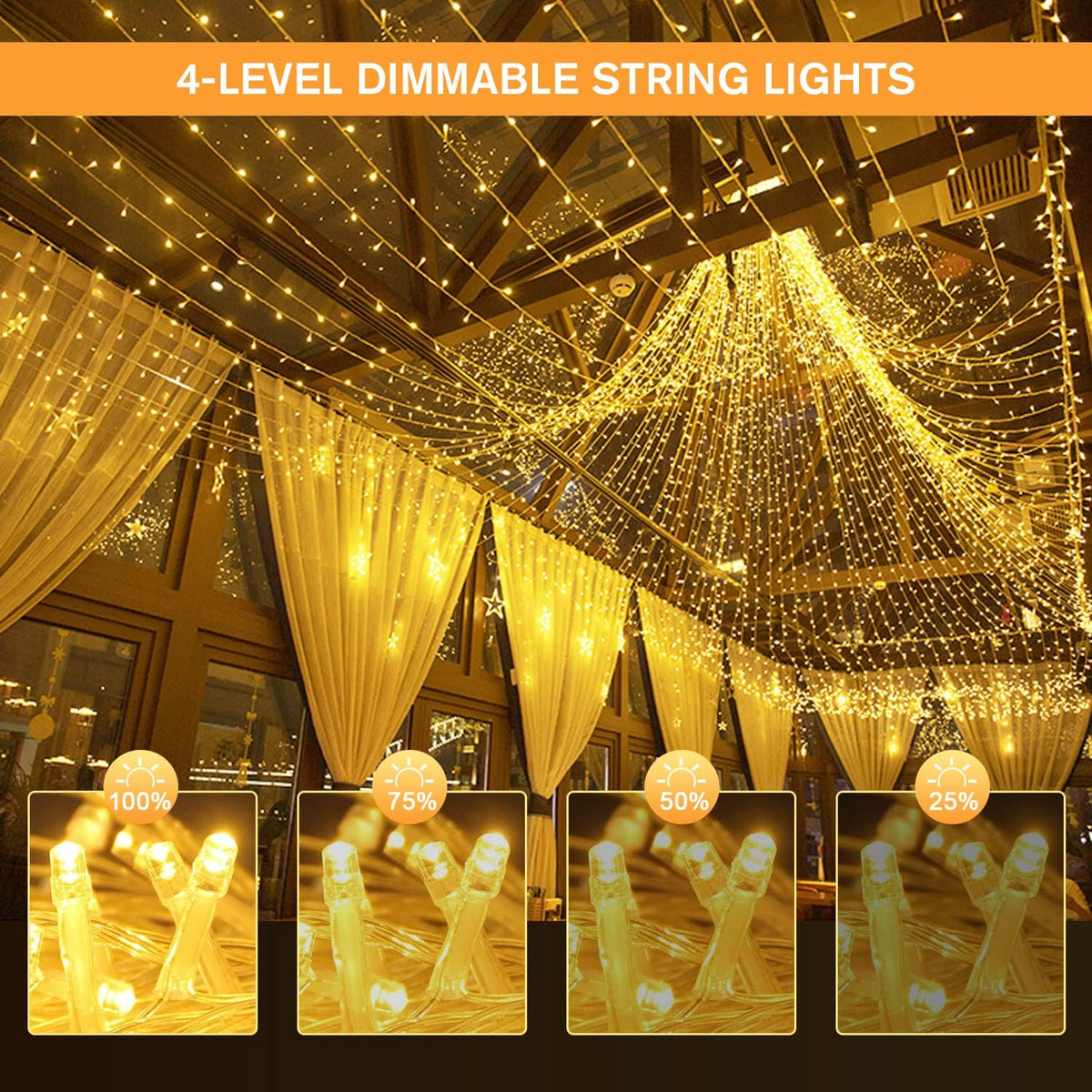 JMEXSUSS 500 LED Color Changing Christmas Lights, 163FT Warm White & Multicolor String With Remote