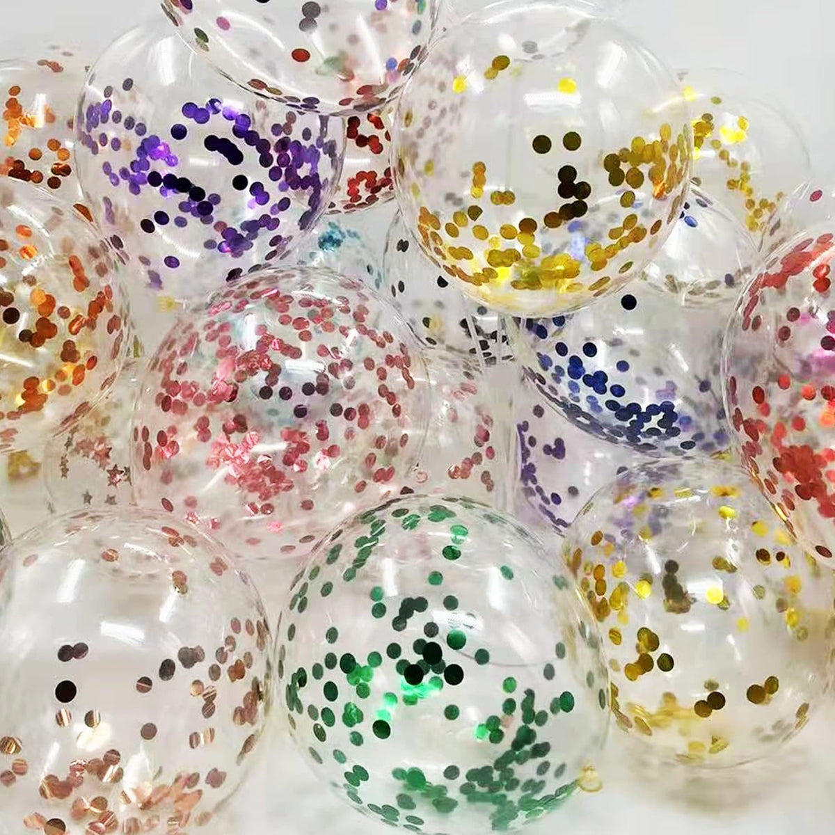 Purple Confetti Balloons, 36 Inch 6 Pcs Jumbo Latex Purple Glitter Confetti Party Balloons for