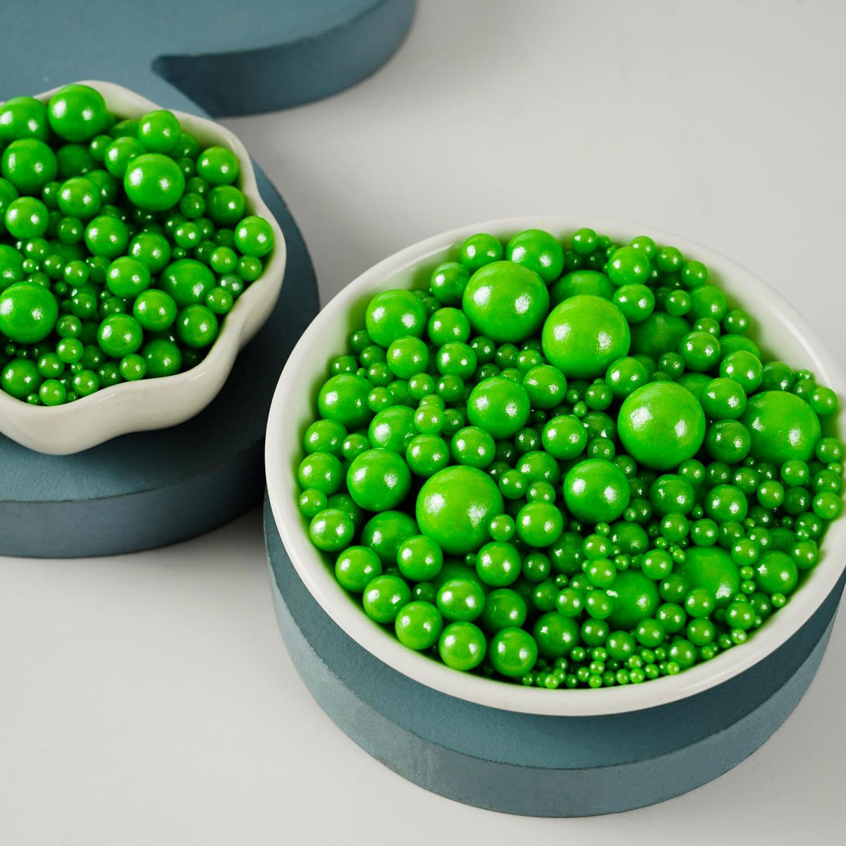 Kasvan Halloween Green Pearl Sugar Sprinkles - Edible Candy Pearls 130g/4.58 Oz, Mix Size, Baking