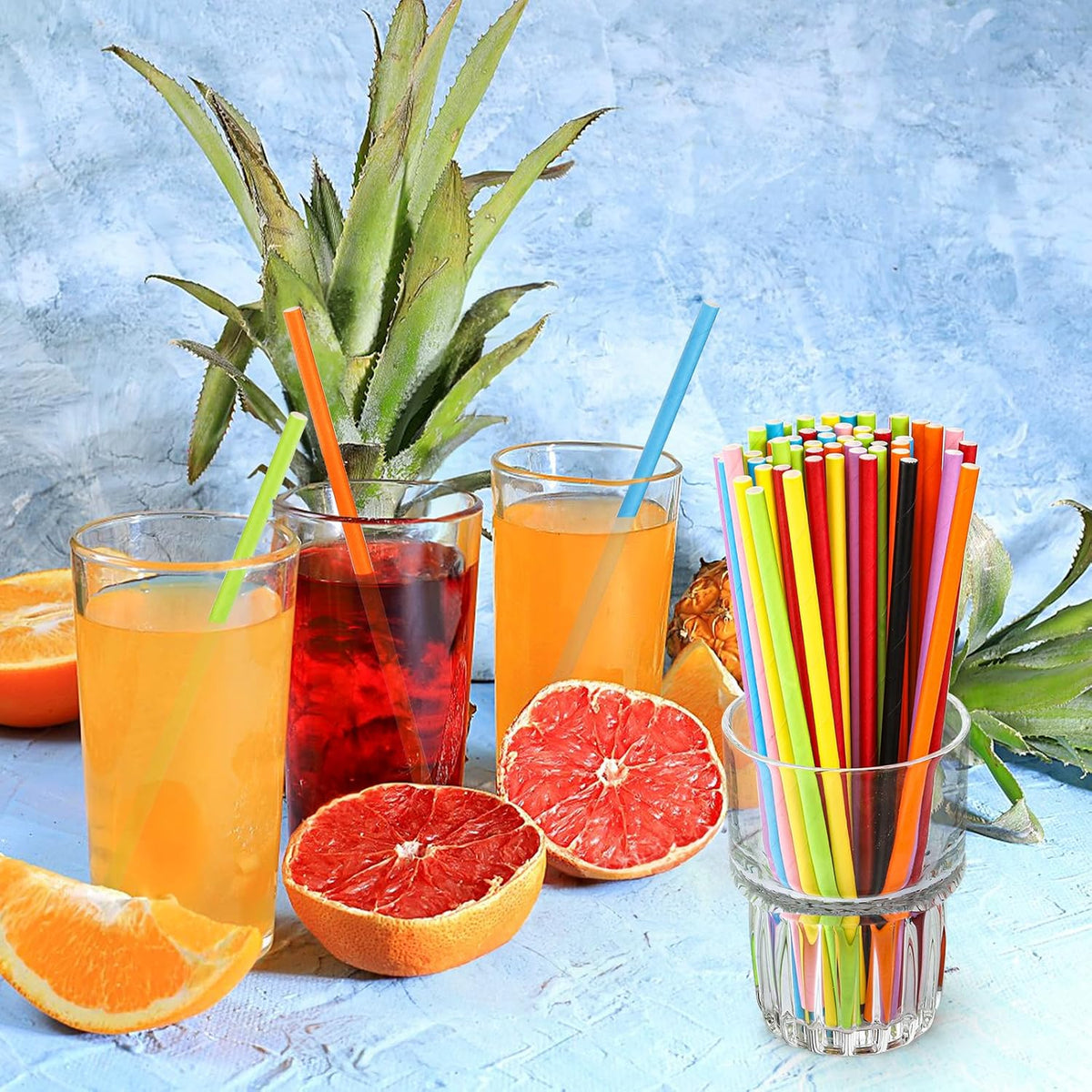 DEAYOU 800 PCS Paper Drinking Straws, Disposable Paper Straws for Mixed Drinks, Party Supplies