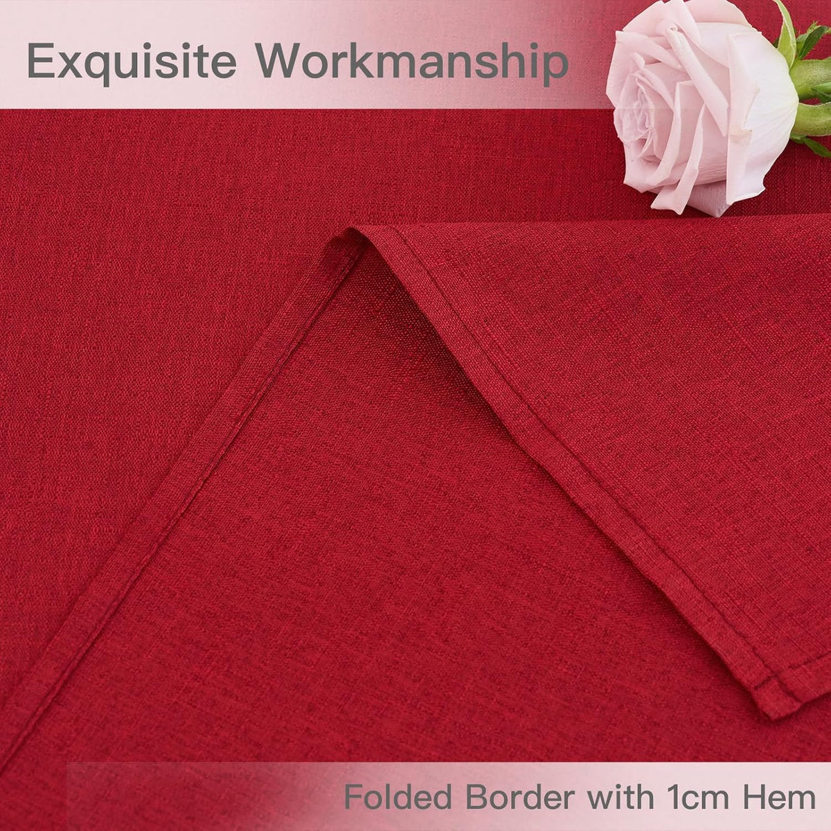 maxmill Linen Texture Tablecloth Stain Resistant Waterproof Wrinkle Free Spillproof Washable Slubby