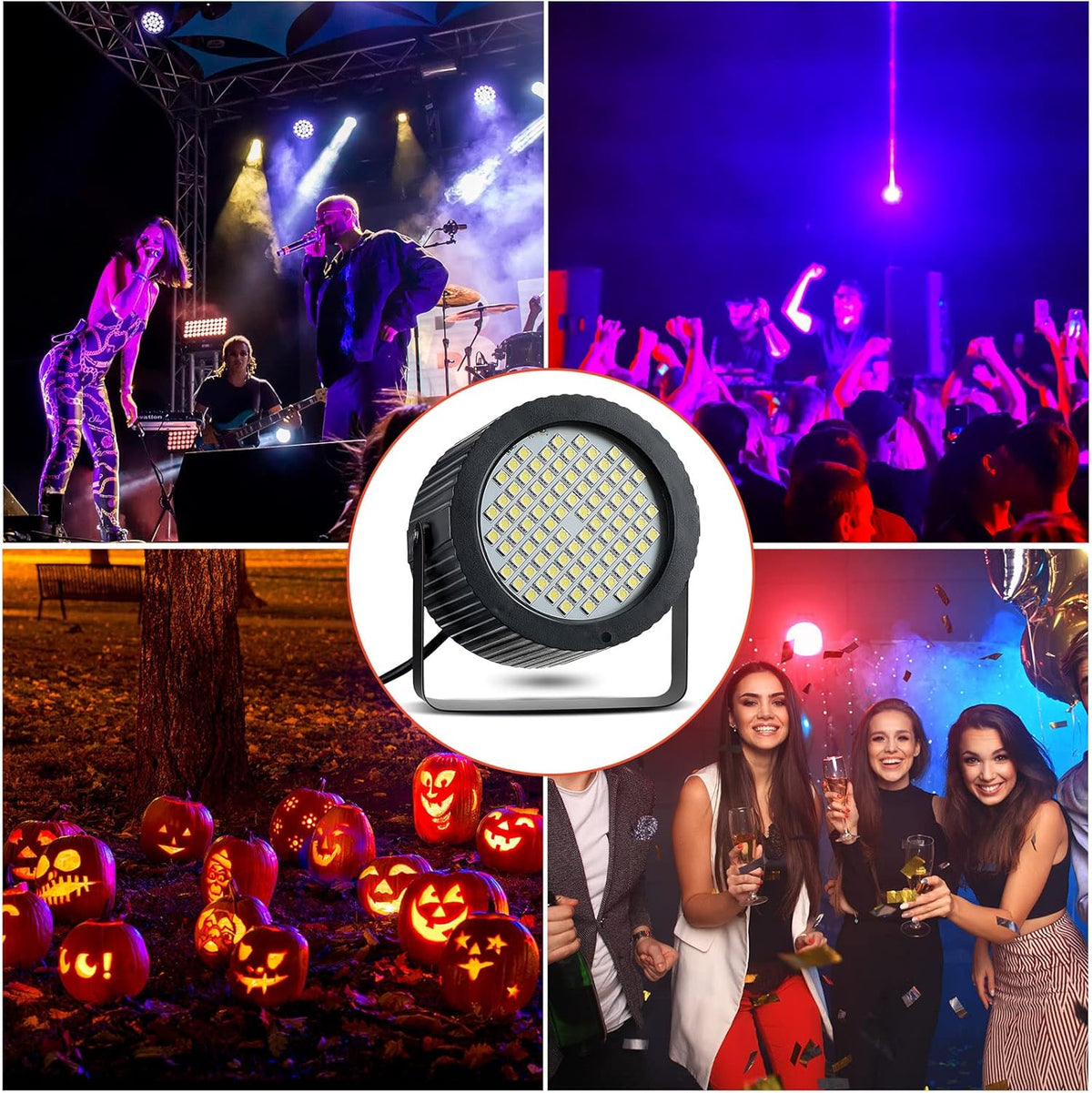 2 Pcs Bright White Strobe Light 88 LEDs Flash Party Lighting Speed and Sound Modes Flashing Lights