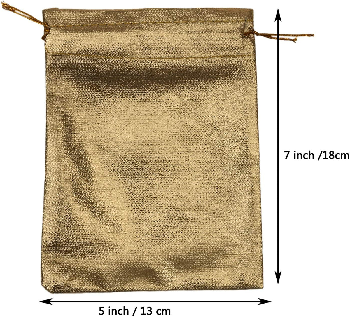 Pack of 100 5"x 7" Heavy Duty Gold Drawstring Organza Jewelry Pouches Wedding Party Christmas Favor