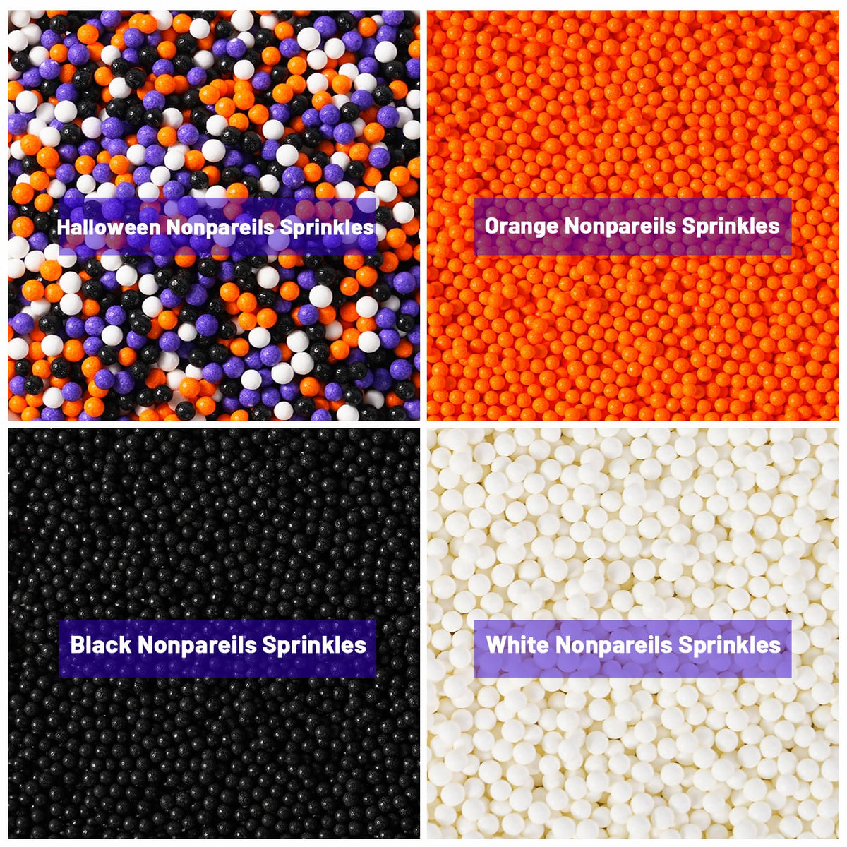 Edible Black Sprinkles, Black Nonpareils Sprinkles, 2mm Edible Pearls for Cakes, Cupcakes