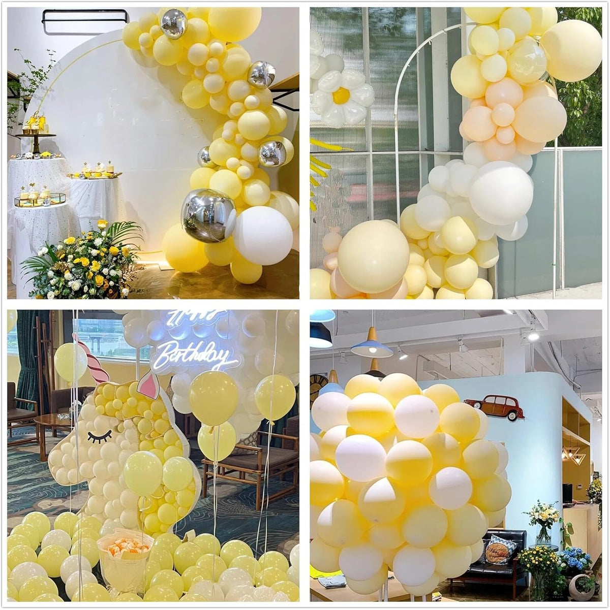 412pcs Pastel Yellow Balloon Garland Arch Kit 18 12 10 5 Inch Different Sizes Light Yellow Latex