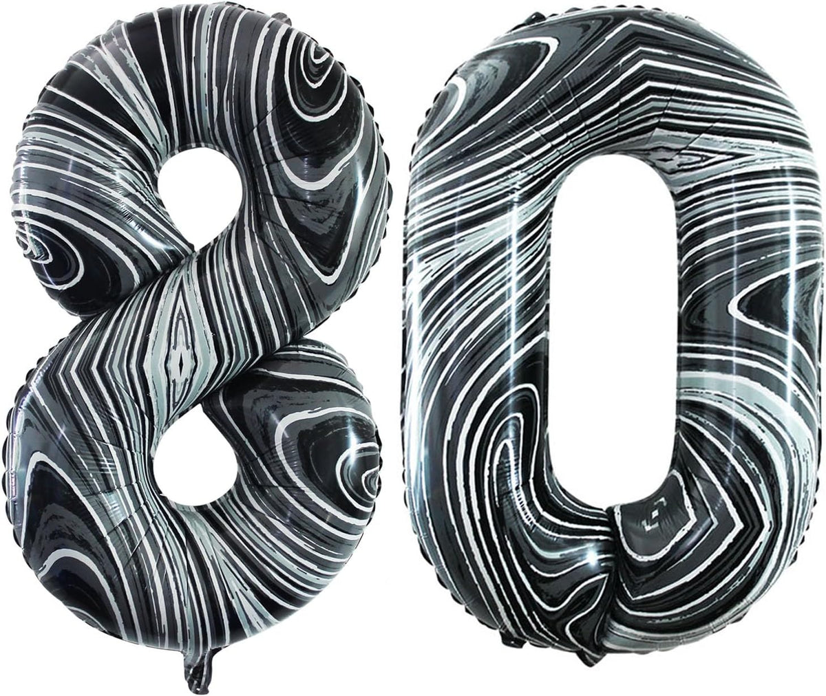 GOER Number 80 Balloons for 80th Birthday Party Decorations,42 Inch Jumbo Foil Helium Balloons for