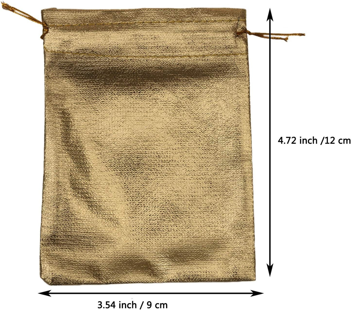 Pack of 100 3.54"x4.72" Heavy Duty Gold Drawstring Organza Jewelry Pouches Wedding Party Christmas