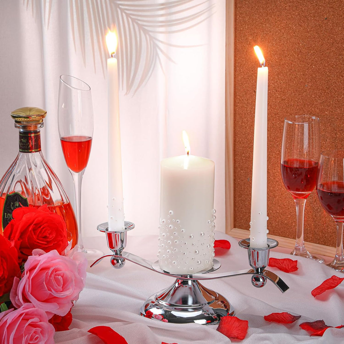 Irenare Unity Candles with Holder for Wedding Ceremony Wedding Decortions Accessories Glass Candle