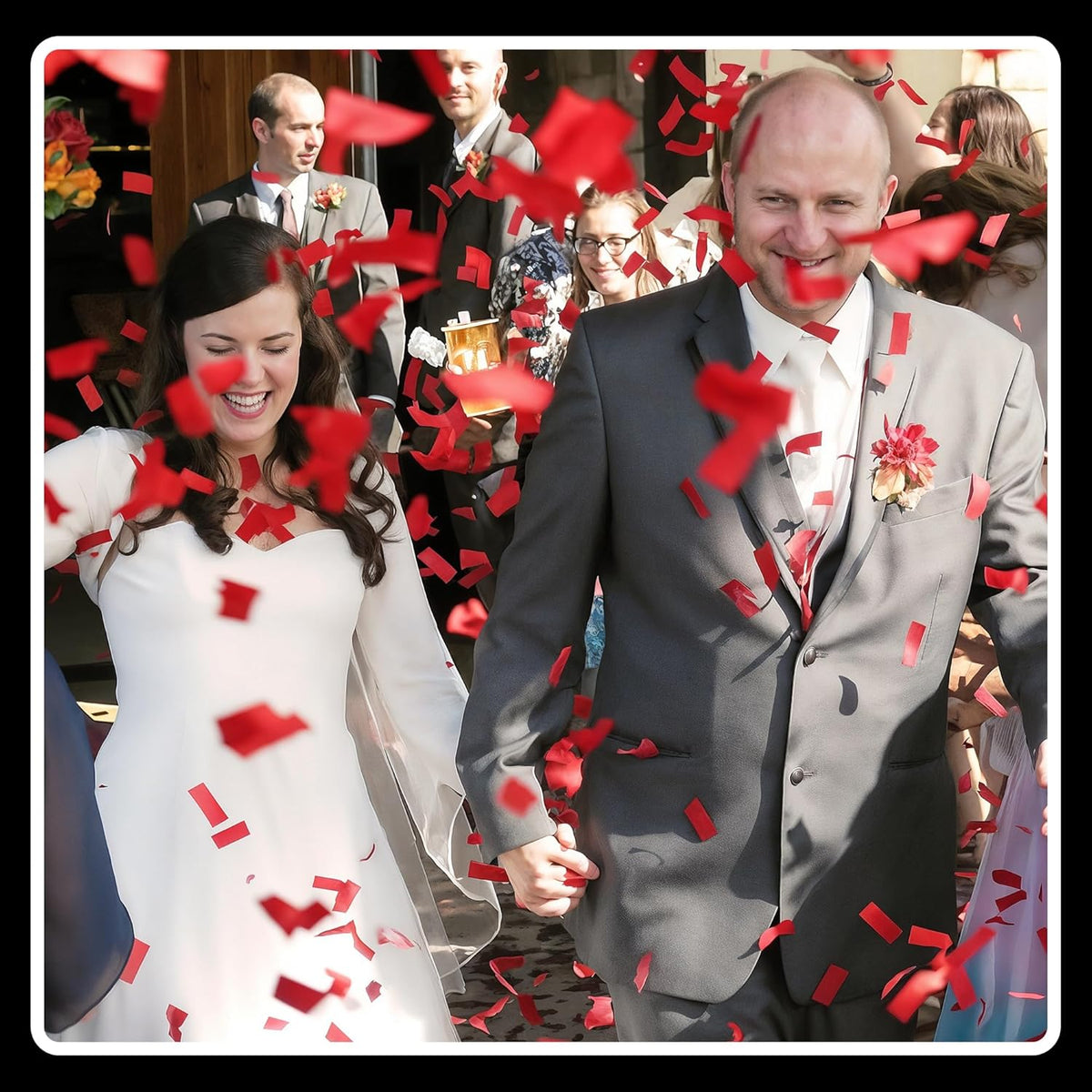 Red Biodegradable Confetti - Rectangular Fluttering Tissue Paper Confetti for Cannon and Launcher