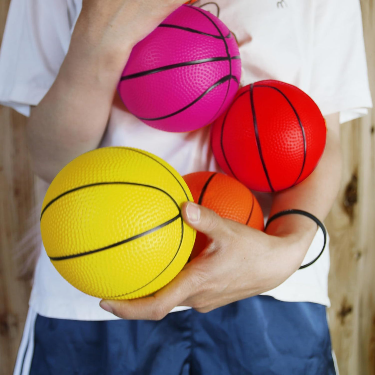 18Pcs 5" Mini Basketball Balls Bulk Small Basketball Set, PVC Small Basketball for Over The Door