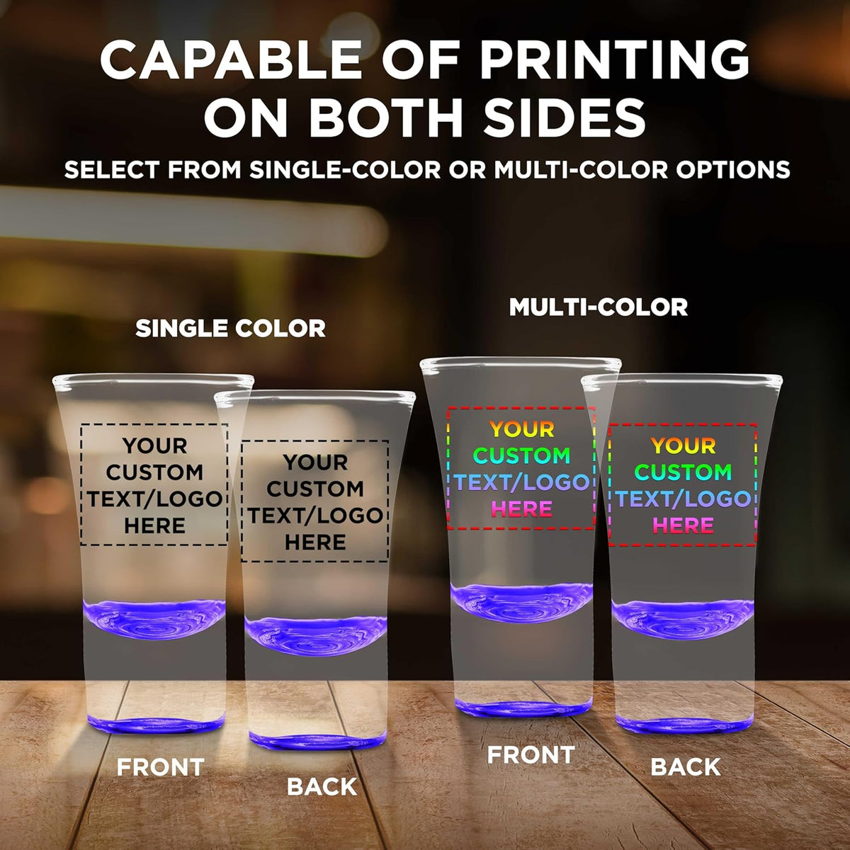Custom 2 oz. Lord Shooter Etched Shot Glasses, 100 pack, Personalized Text, Logo, 21st Birthday