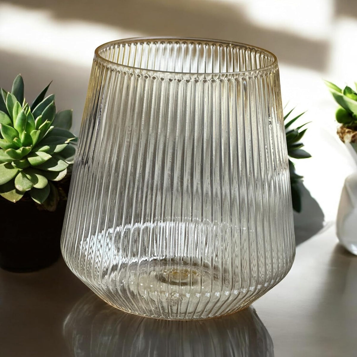 40 count Origami Ripple Unbreakable Stemless Plastic Wine Champagne Whiskey Glasses Elegant Durable