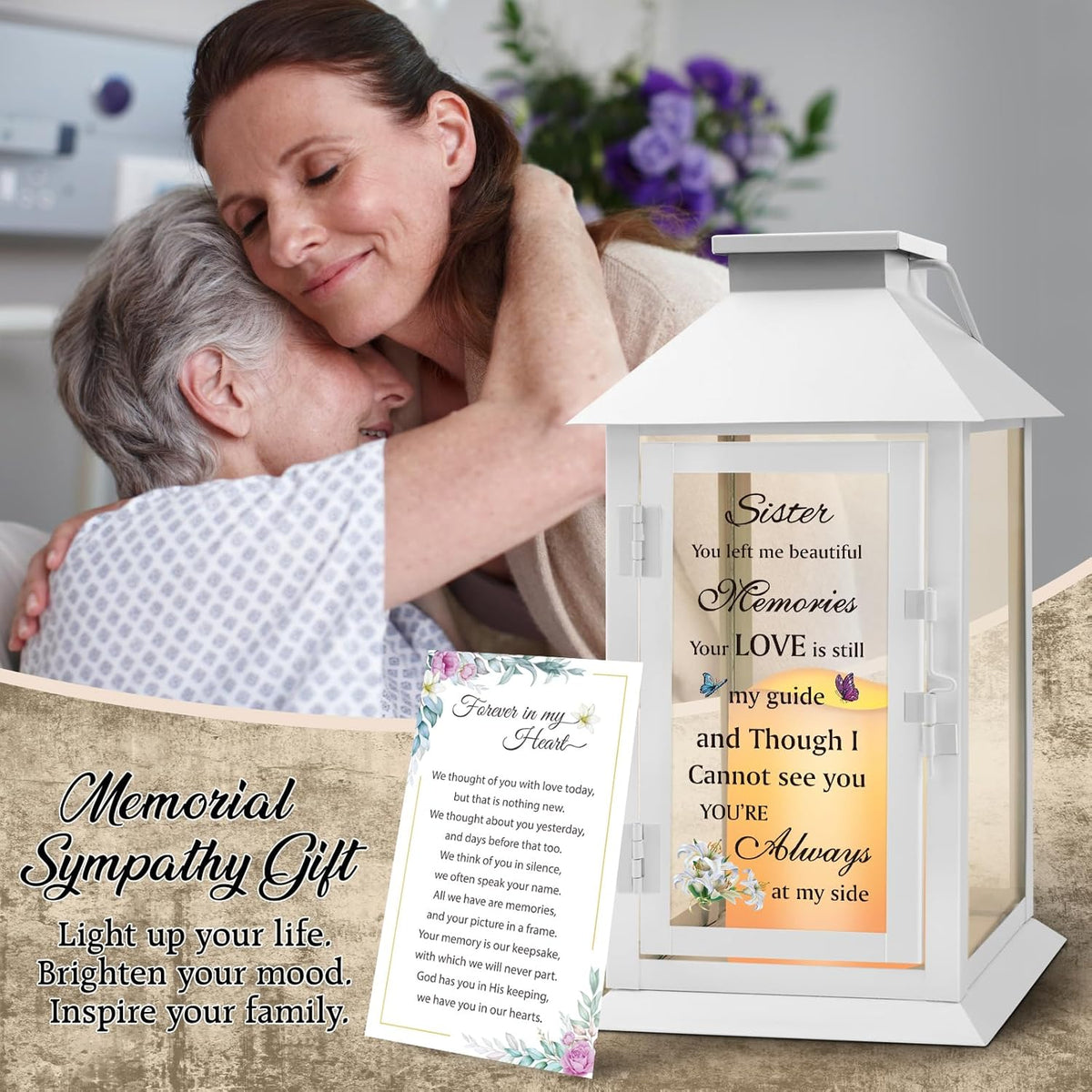 Memorial Gift for Loss of Sister Memorial Lantern for Loss of Sister Sympathy Gift Remembrance