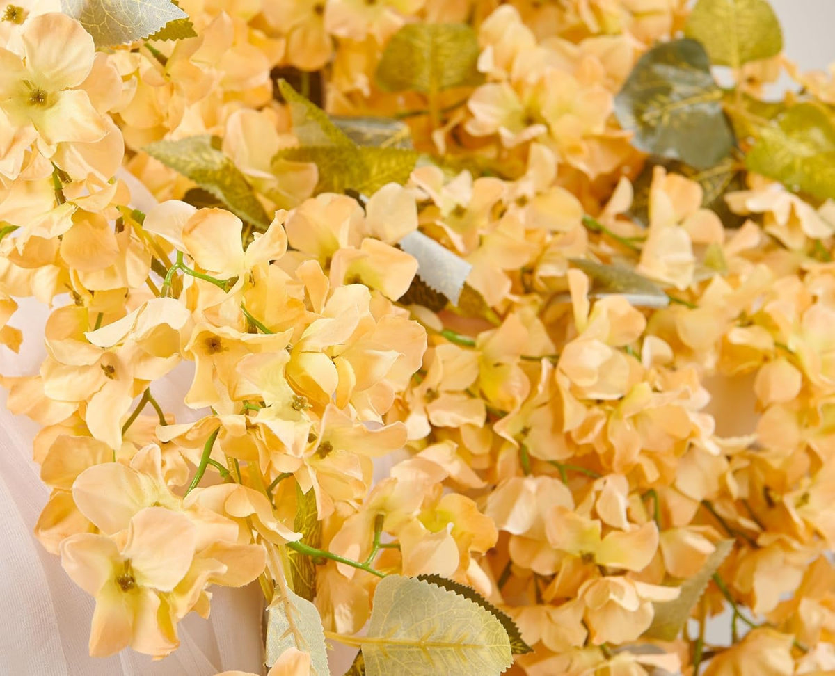 Flower Garland, Artificial Hydrangea Vine Flowers, Hanging Fake Hydrangeas Vine for Room