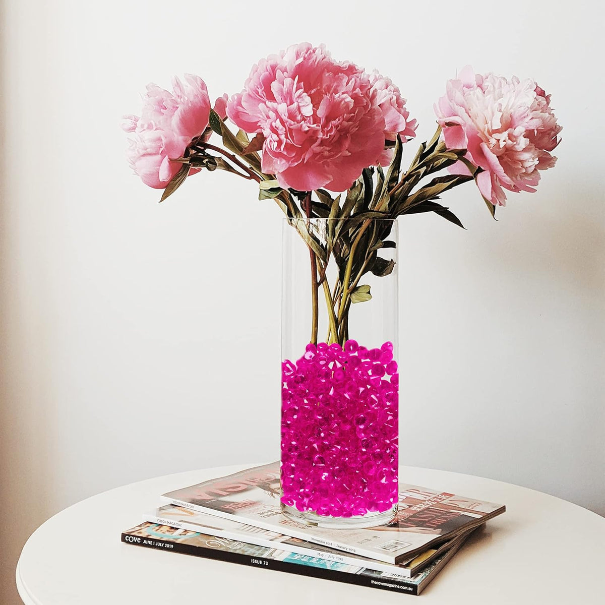 Super Z Outlet Fuchsia Acrylic Round Diamond Crystals Treasure Gems for Table Scatters, Vase