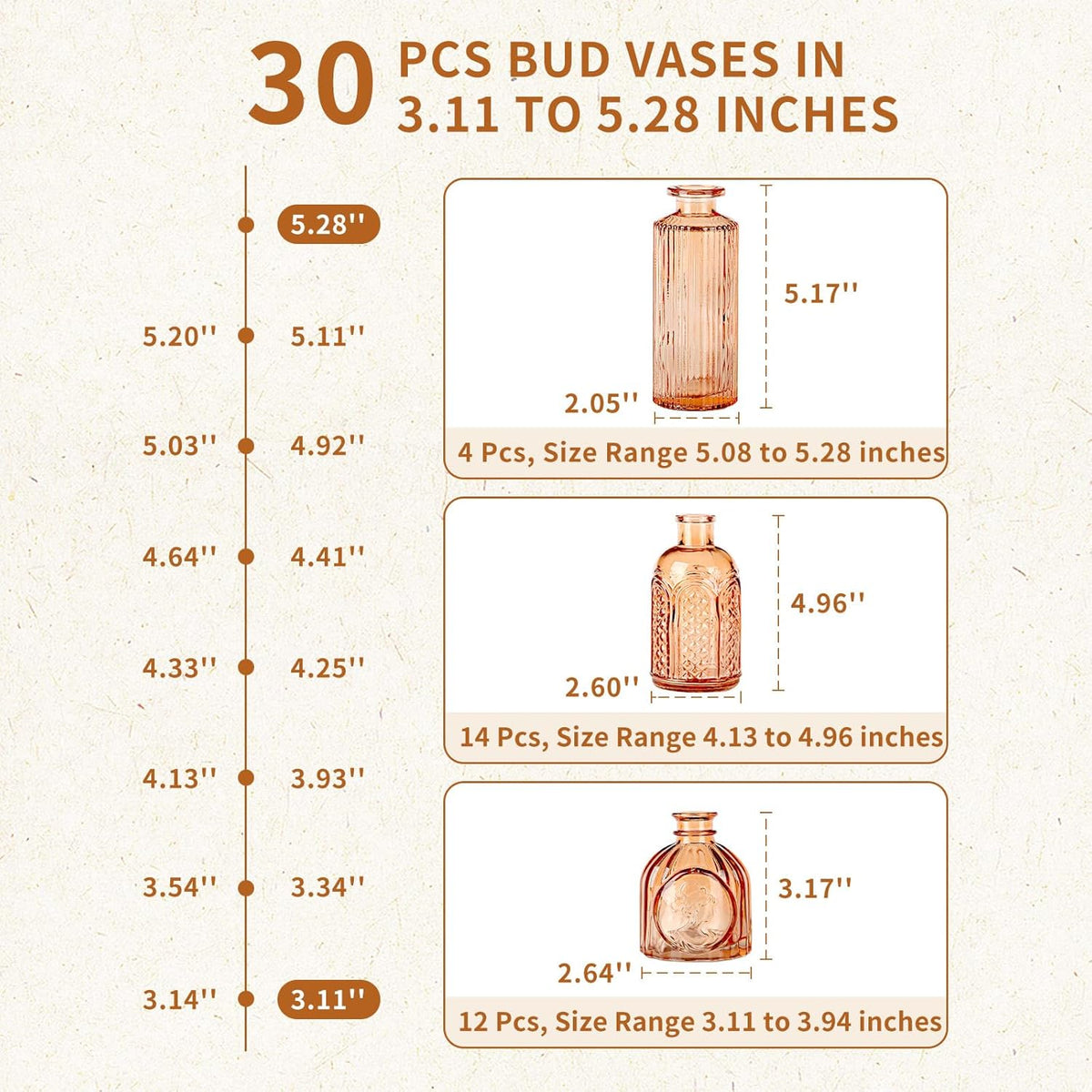 Valentine's Day Glass Bud Vases,Versatile Small Bud vases for Home and Wedding Decor, Exquisite